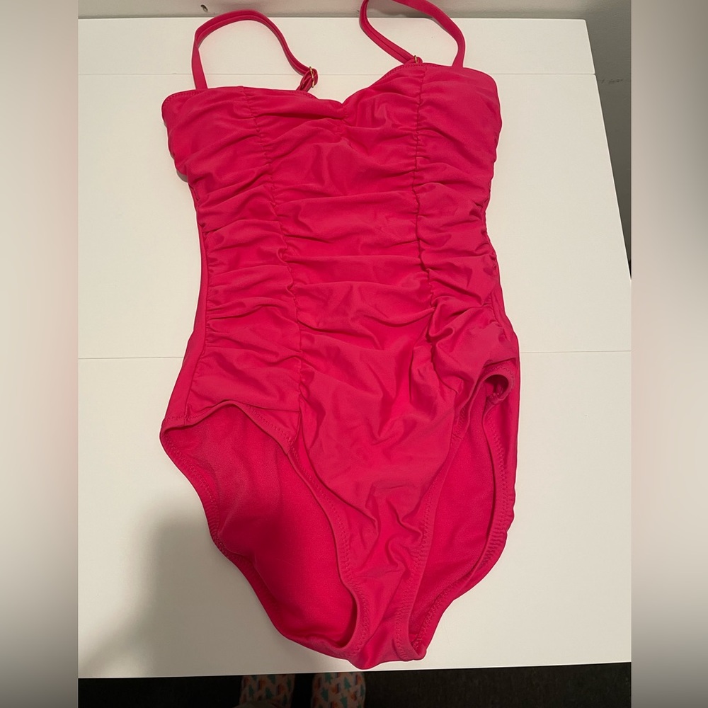 ABS Allen Schwartz Brand Women's size 6 Bright Pink One Piece Swimsuit